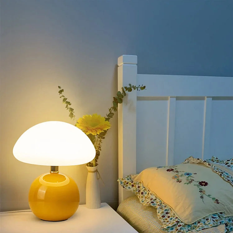Mushroom Lamp - Lumara - French Cream Design - Adjustable LED Lighting