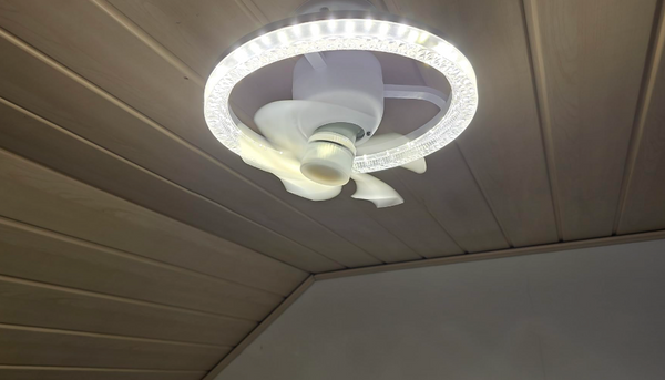 Ceiling Fan with LED Light & Remote | Dimmable E27 360° Fan
