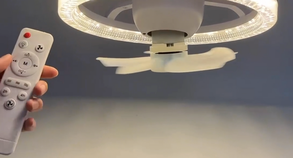 Ceiling Fan with LED Light & Remote | Dimmable E27 360° Fan
