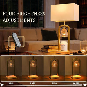 Brushed Gold Candle Warmer Lamp Programmable Timer