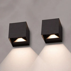 Cube Wall Lamp - Luxora - Easy Install Lighting - Adjustable Brightness