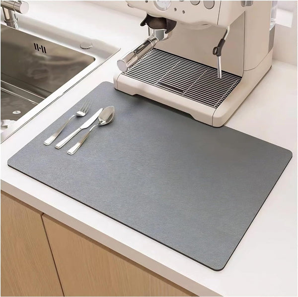Dish Mat - QuickDry - Absorbent Kitchen Mat - Space-Saving Design