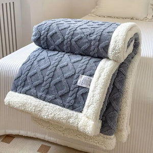 Sherpa Lined Throw Blanket