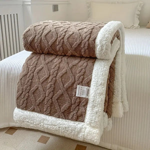 Sherpa Lined Throw Blanket