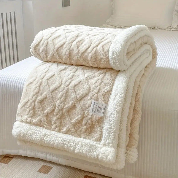 Sherpa Lined Throw Blanket