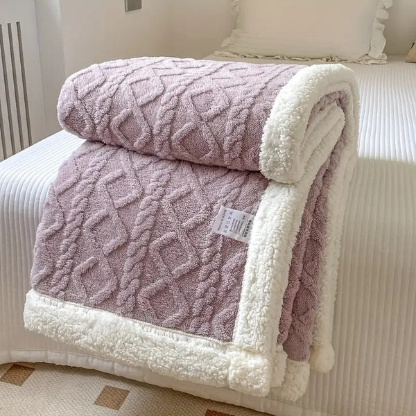 Sherpa Lined Throw Blanket