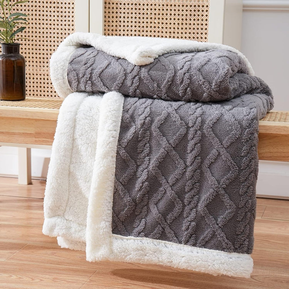 Sherpa Lined Throw Blanket