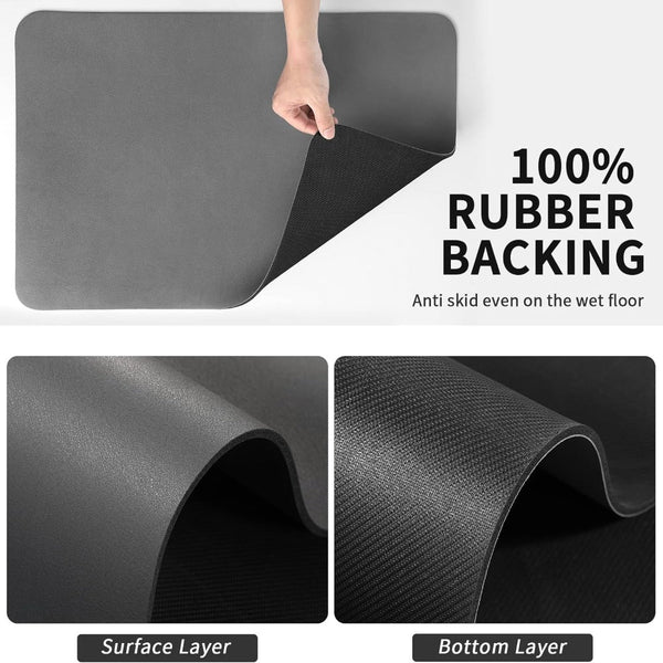 Dish Mat - QuickDry - Absorbent Kitchen Mat - Space-Saving Design