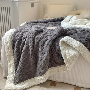 Sherpa Lined Throw Blanket