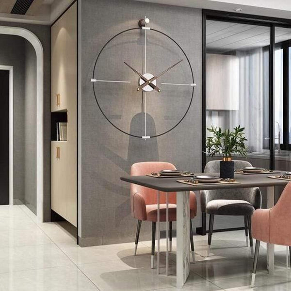 Wall Clock Decor - Zenith - Metal Frameless Design - Modern Home Accent
