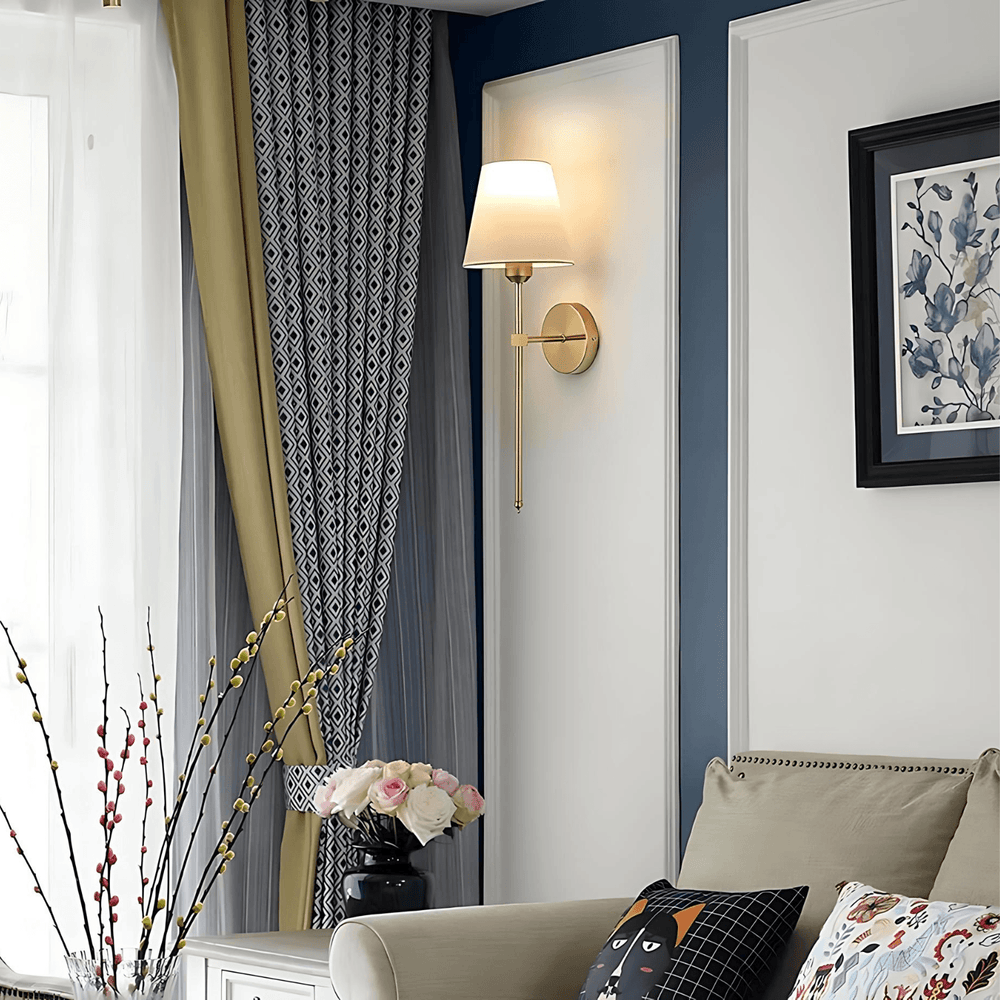 Wall Light Sconce - Princelle - Elegant Design - Classic Fabric Shade