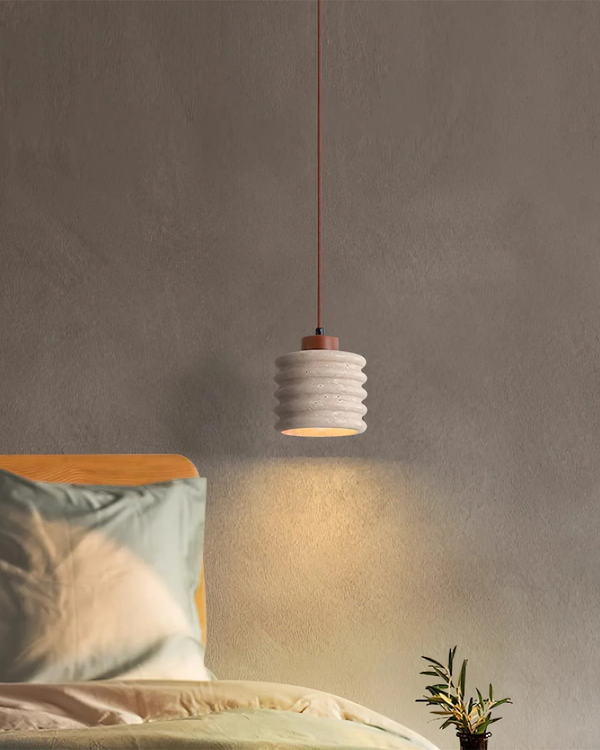 Pendant Ceiling Light - Vaguella - Wavy Ceramic Shade - Japandi Bedside Glow