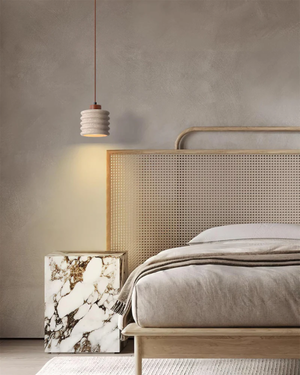 Pendant Ceiling Light - Vaguella - Wavy Ceramic Shade - Japandi Bedside Glow