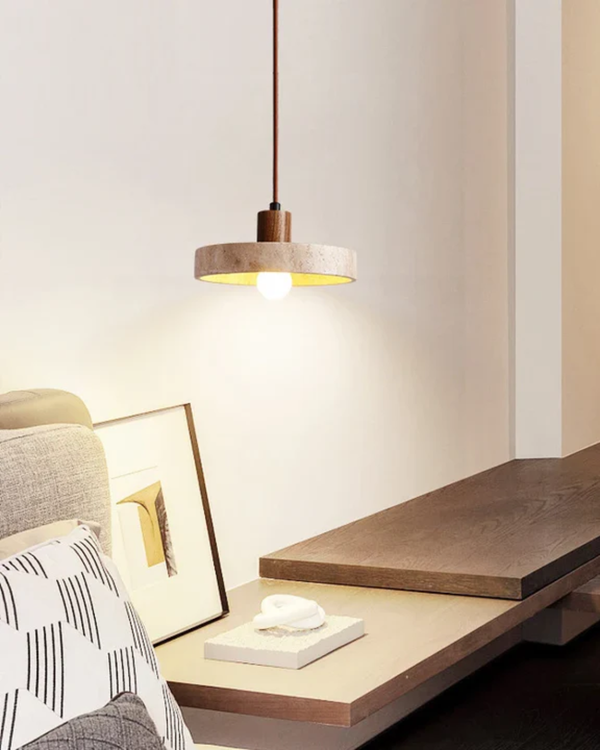Pendant Ceiling Light - Terruva - Travertine Stone Look - Modern Kitchen Lighting