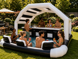 Splash Bar | Inflatable Pool Bar Tent 6m x 6m for Parties