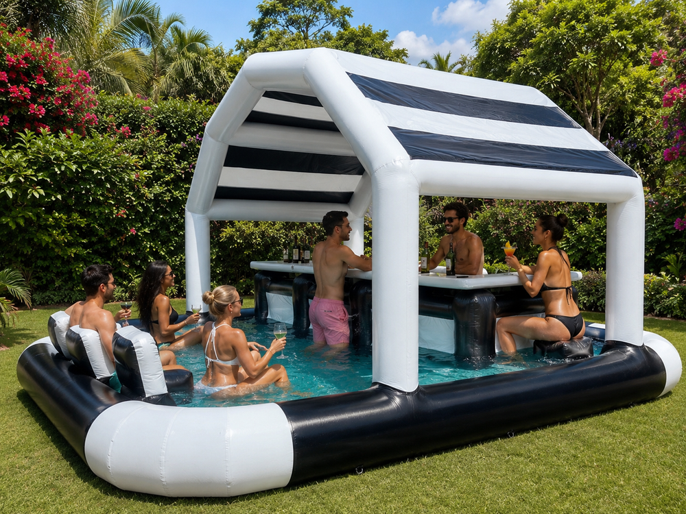 Splash Bar | Inflatable Pool Bar Tent 6m x 6m for Parties