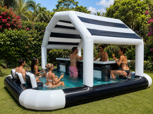 Splash Bar | Inflatable Pool Bar Tent 6m x 6m for Parties