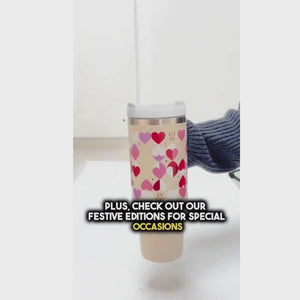 ThermoSip 40 Oz Insulated Tumbler with Handle and Straw