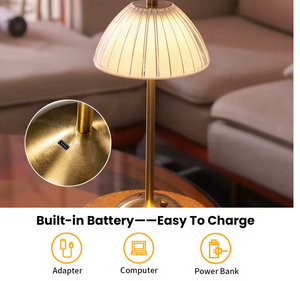 Retro Crystal Touch Lamp | Rechargeable Wireless LED Table Lamp