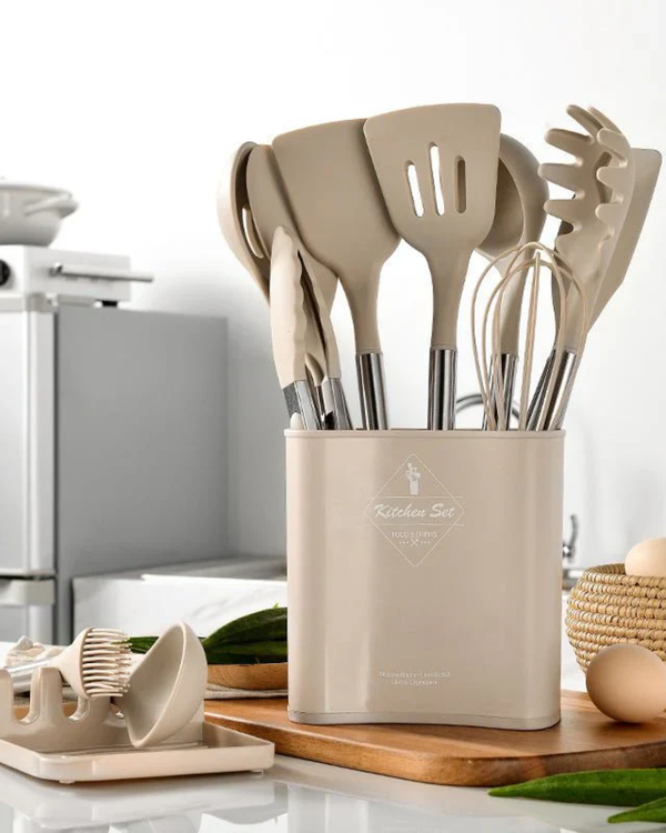 Silicone Utensil Set - Nordeka - 13-Piece Cooking Tools - Heat Resistant Kitchenware