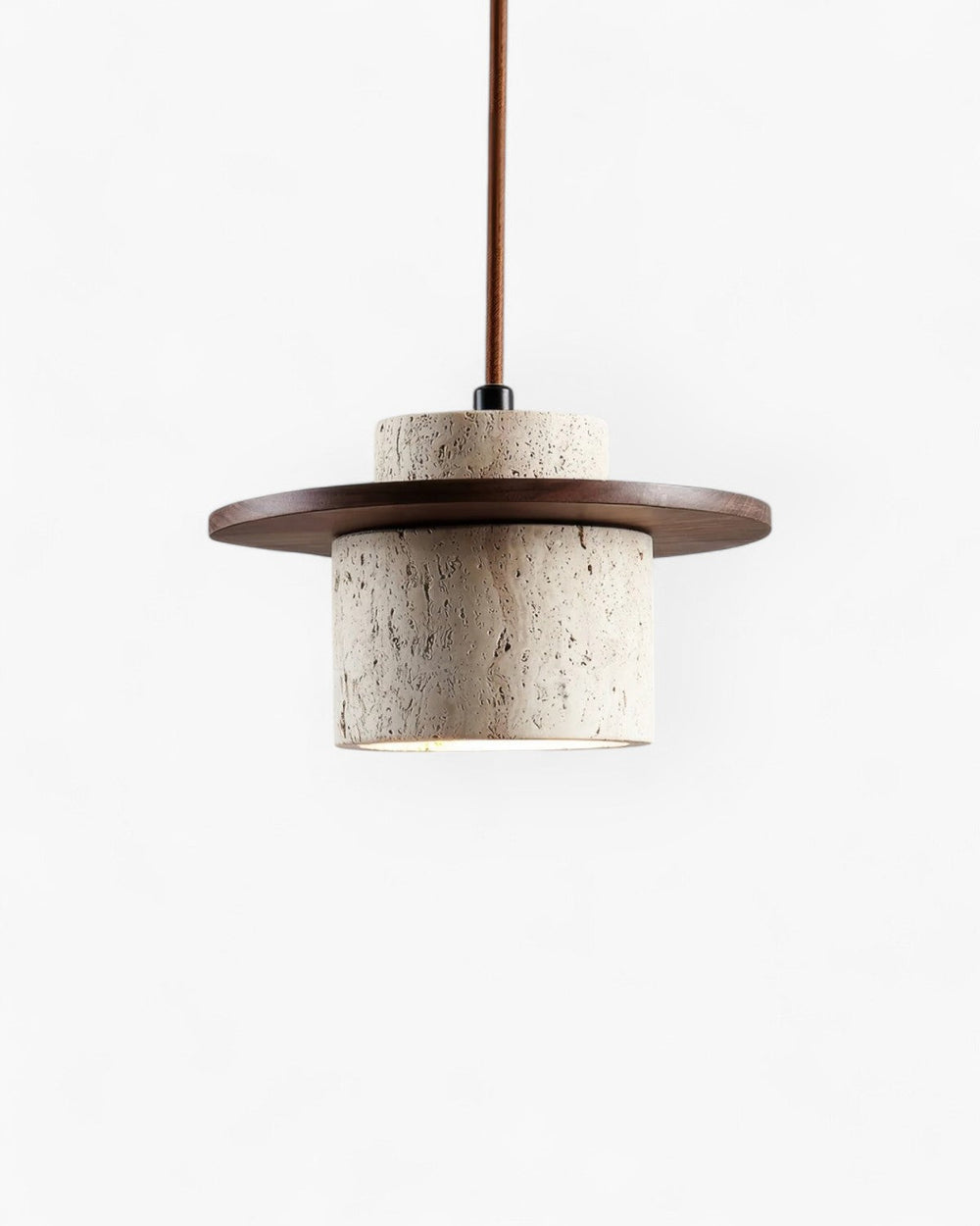 Pendant Light Fixture - Atlaro - Travertine Stone Design - Rustic Dining Lighting