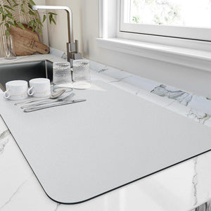 Dish Mat - QuickDry - Absorbent Kitchen Mat - Space-Saving Design